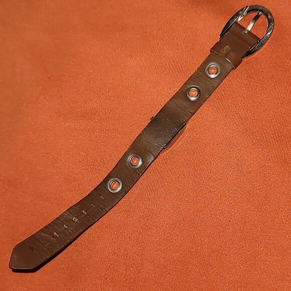 Vintage L.e.i. LEI Watch Silver Case Brown Leather Riveted Band Y2K‎ Big Buckle main image 4